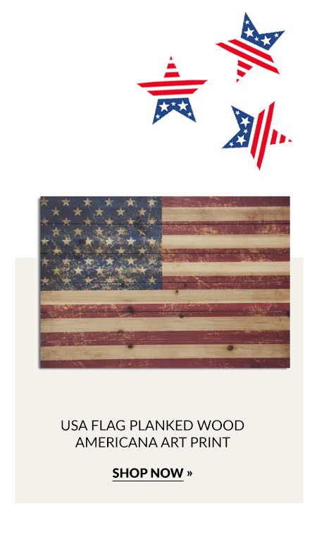 USA Flag Planked Wood Americana Art Print 