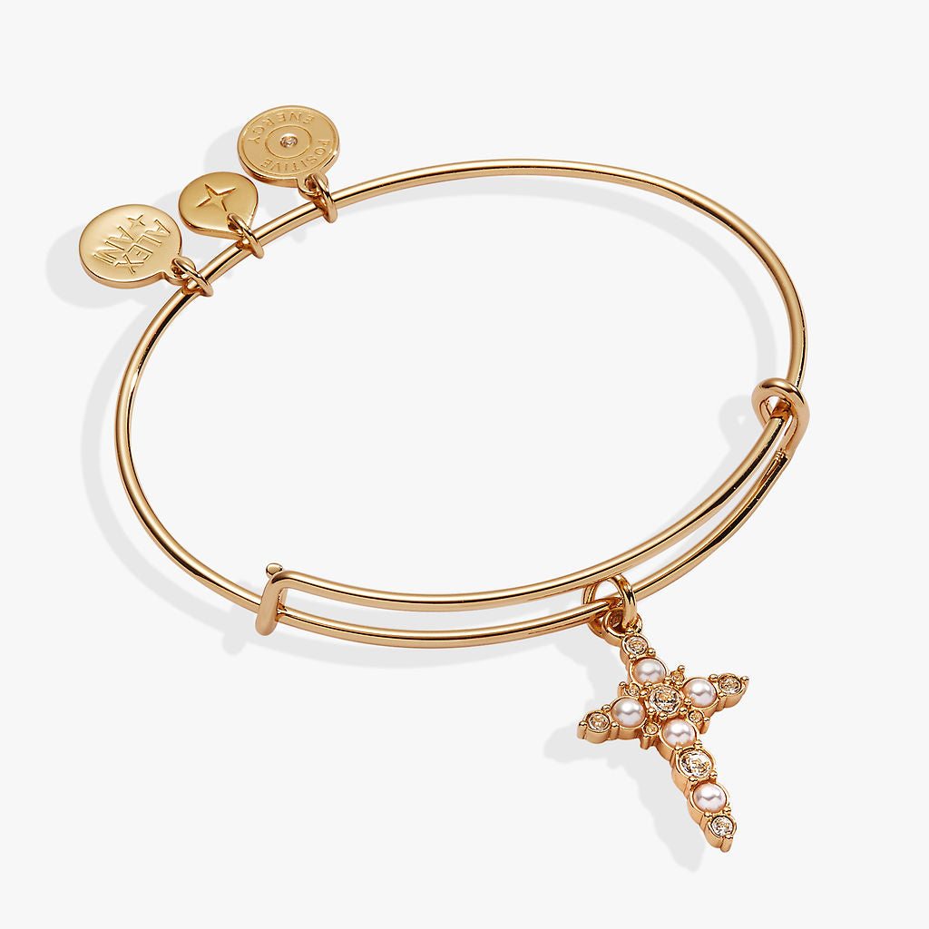 Image of Divine Guides Pearl Cross Bangle