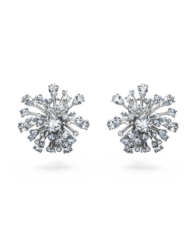 Galaxy stud earrings, Laboratory grown diamonds 5.5 ct tw, 14K white gold