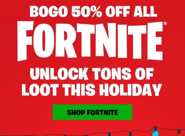 shop bogo 50 off fortnite - spencers fortnite posters