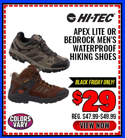 Hi-Tec Apex Lite or Bedrock Men's Waterproof Hiking Shoes