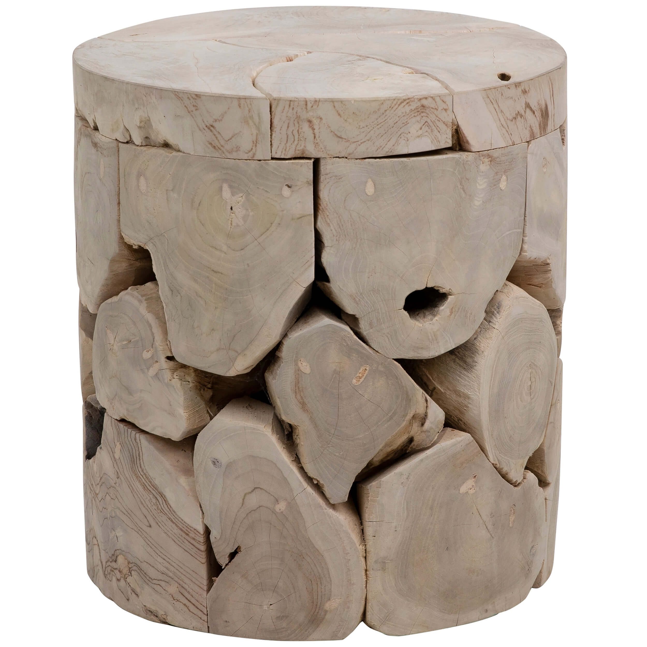 Image of Briar Round End Table, Bleached