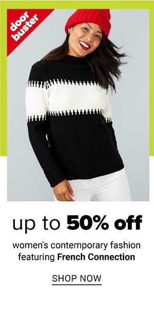 up to 50% off women's contemporary fashion featuring French Connection - Shop Now