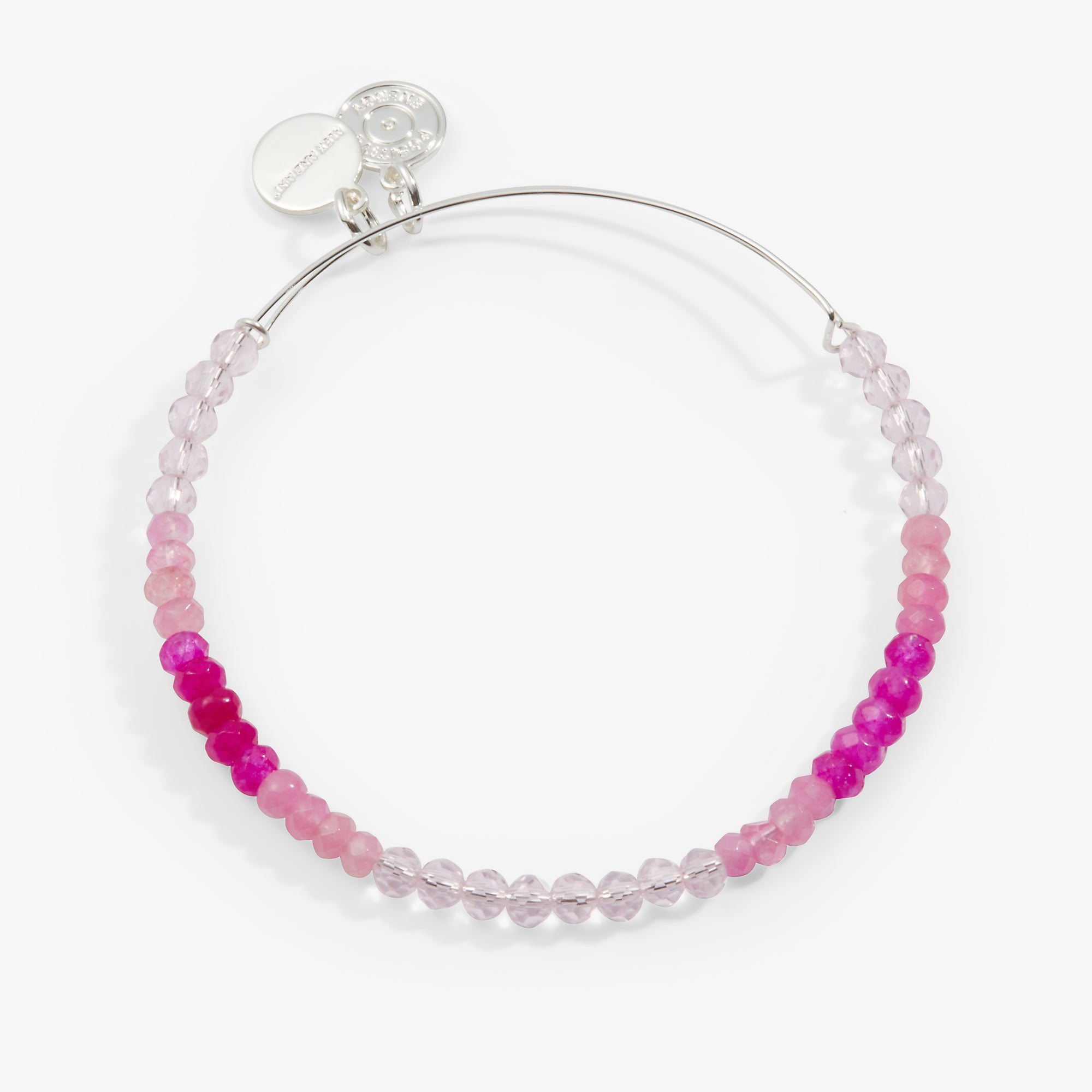 Image of Ombre Faceted Stone Beaded Charm Bangle, Pink