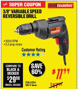 3/8 in. Variable Speed Reversible Drill