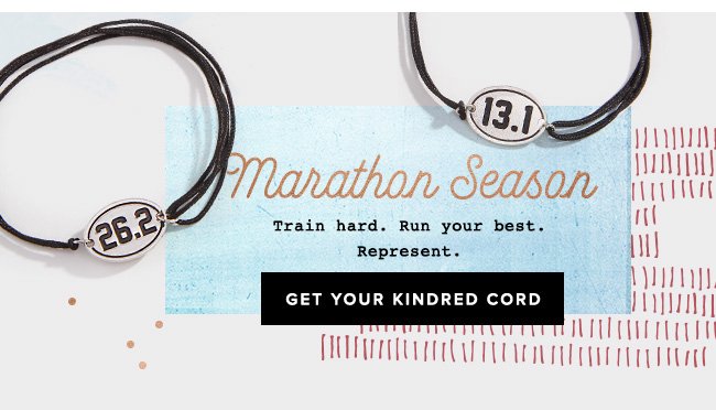 Take on running season in new Kindred Cord marathon and half marathon bracelet styles. 