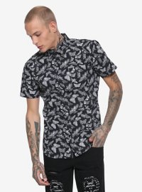 Blackcraft Death Moth Short-Sleeved Woven Button-Up