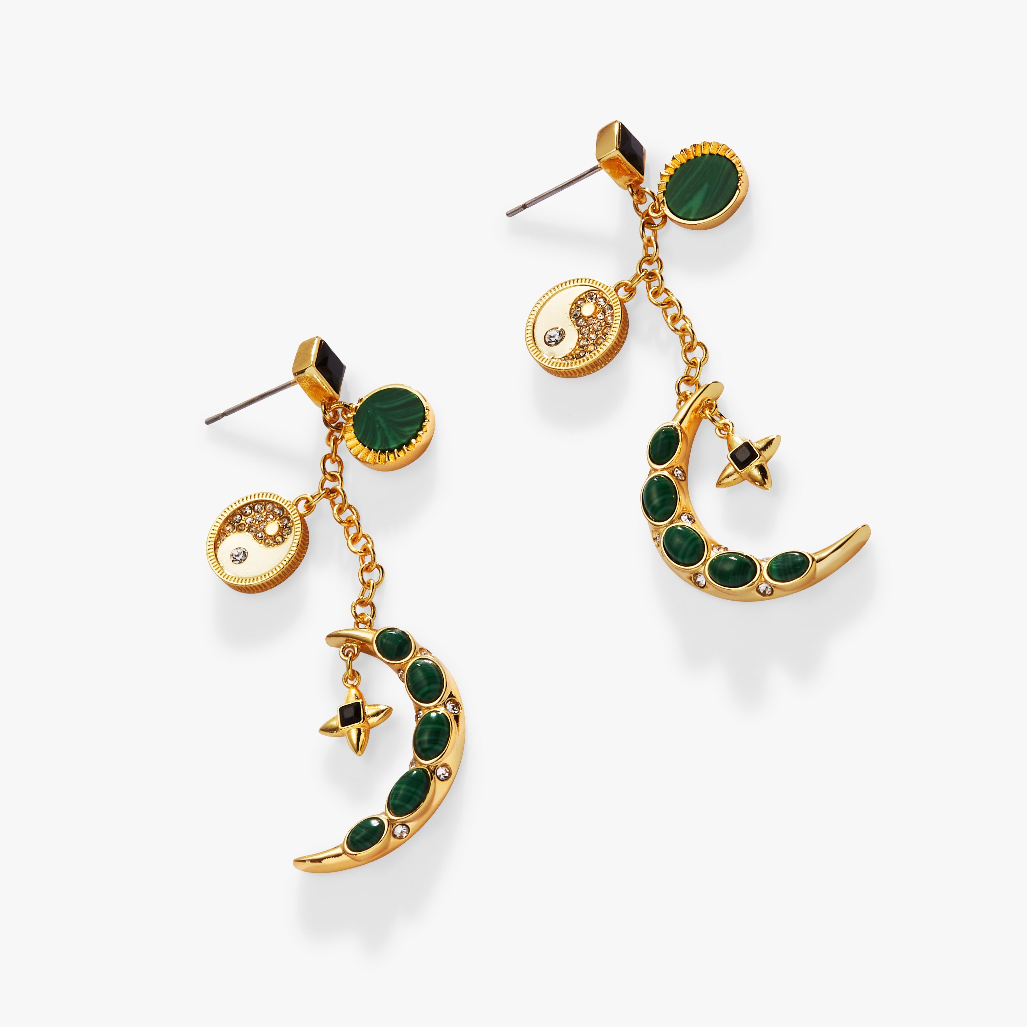 Image of Malachite Charm Earrings