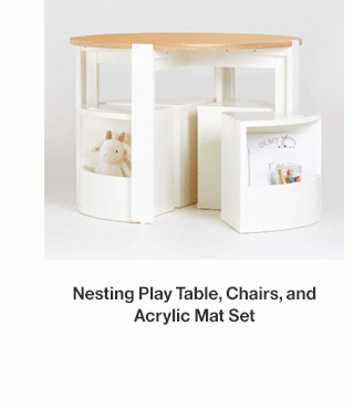 Nesting Play Table, Chairs, and Acrylic Mat Set