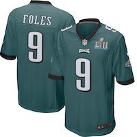 Men's Philadelphia Eagles Nick Foles Nike Midnight Green Super Bowl LII Bound Game Jersey