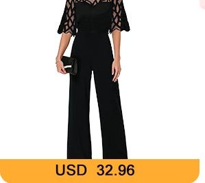 Lace Panel Scalloped Hem Round Neck Jumpsuit 