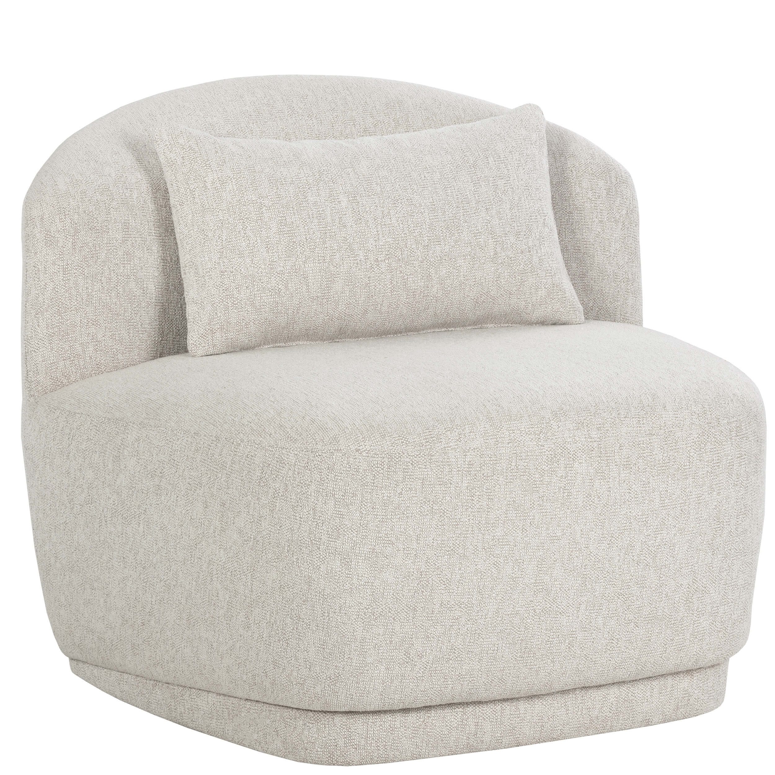 Image of Soraya Swivel Armless Chair, Dove Cream