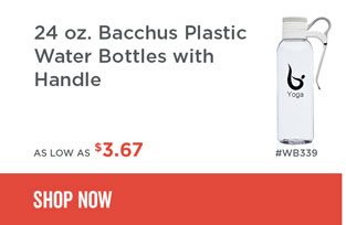 24 oz. Bacchus Plastic Water Bottles with Handle