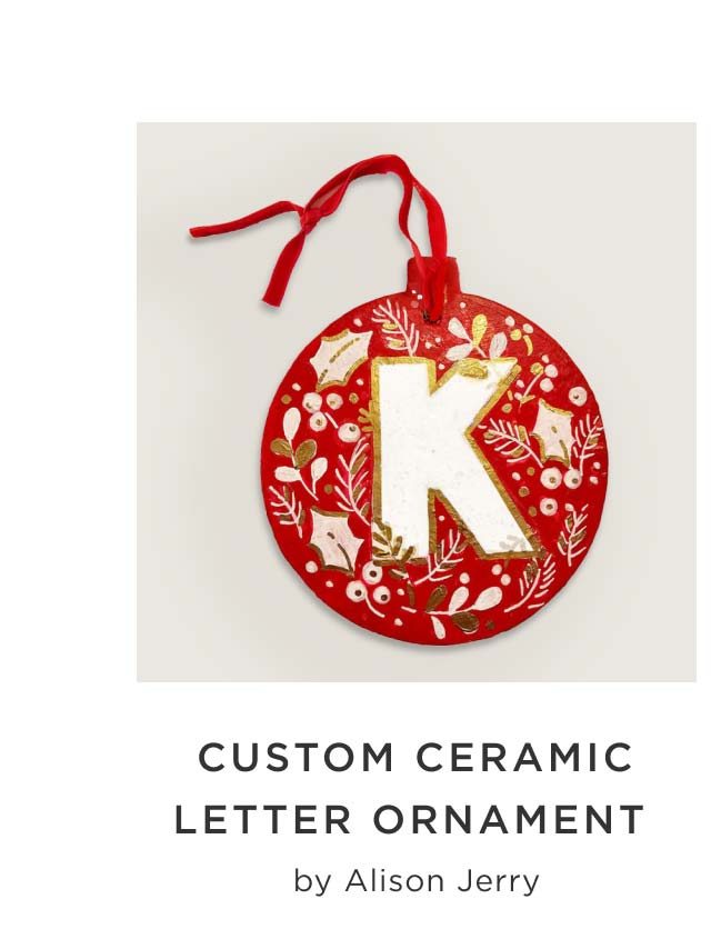 Custom Ceramic Letter Ornament