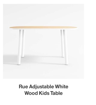 Rue Adjustable White Wood Kids Table