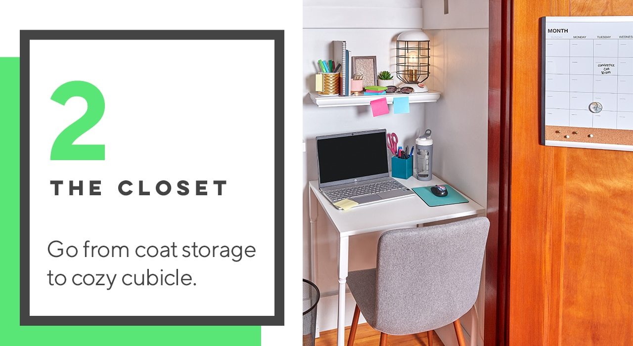 Go from coat storage to cozy cubicle