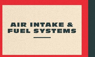 Air intake & fuel systems