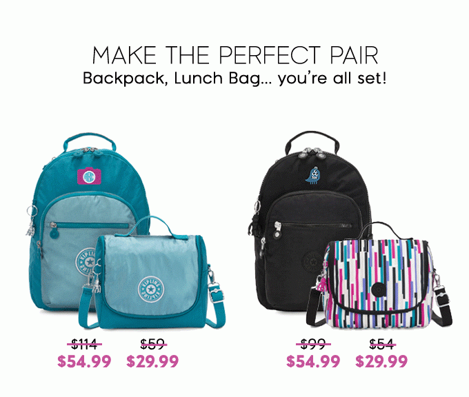 Make the perfect pair. Backpack, lunch bag...you're all set!