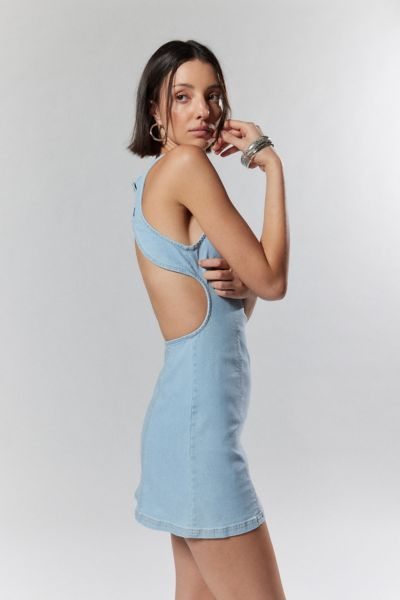 Silence + Noise Lilith Denim Cutout Shift Dress