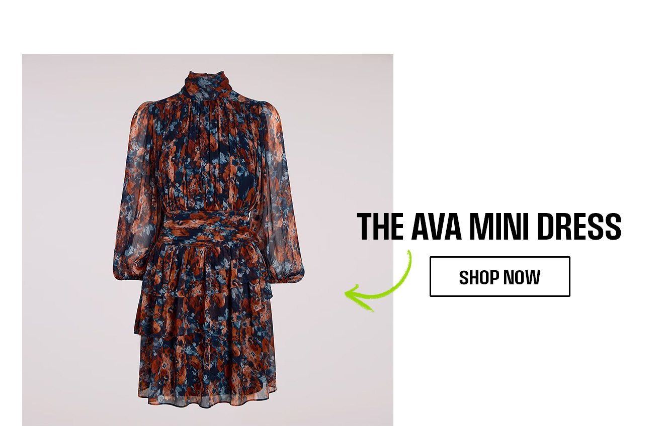 The Ava Mini Dress (Navy Flora)