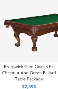 Shop Brunswick Glen Oaks 8 Ft. Chestnut And Green Billiard Table Package