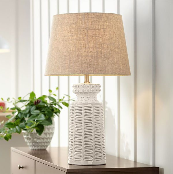 Helene Cream White Ceramic Table Lamp
