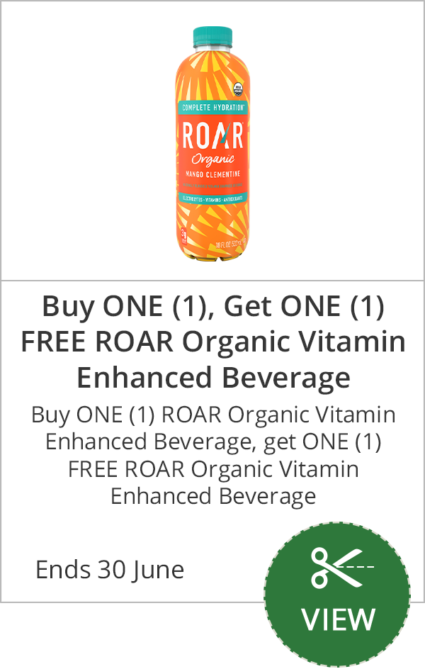 Buy ONE (1), Get ONE (1) FREE ROAR Organic Vitamin Enhanced Beverage