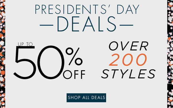 Presidents' Day Deals - upto 50% off