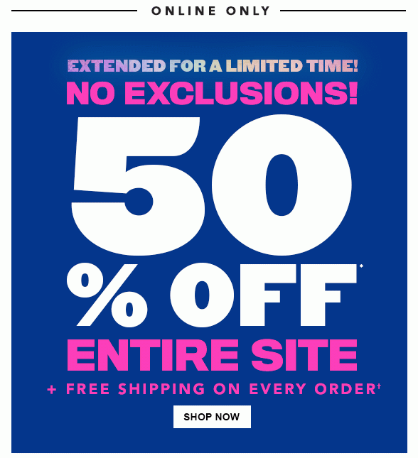 Entire Site 50% Off