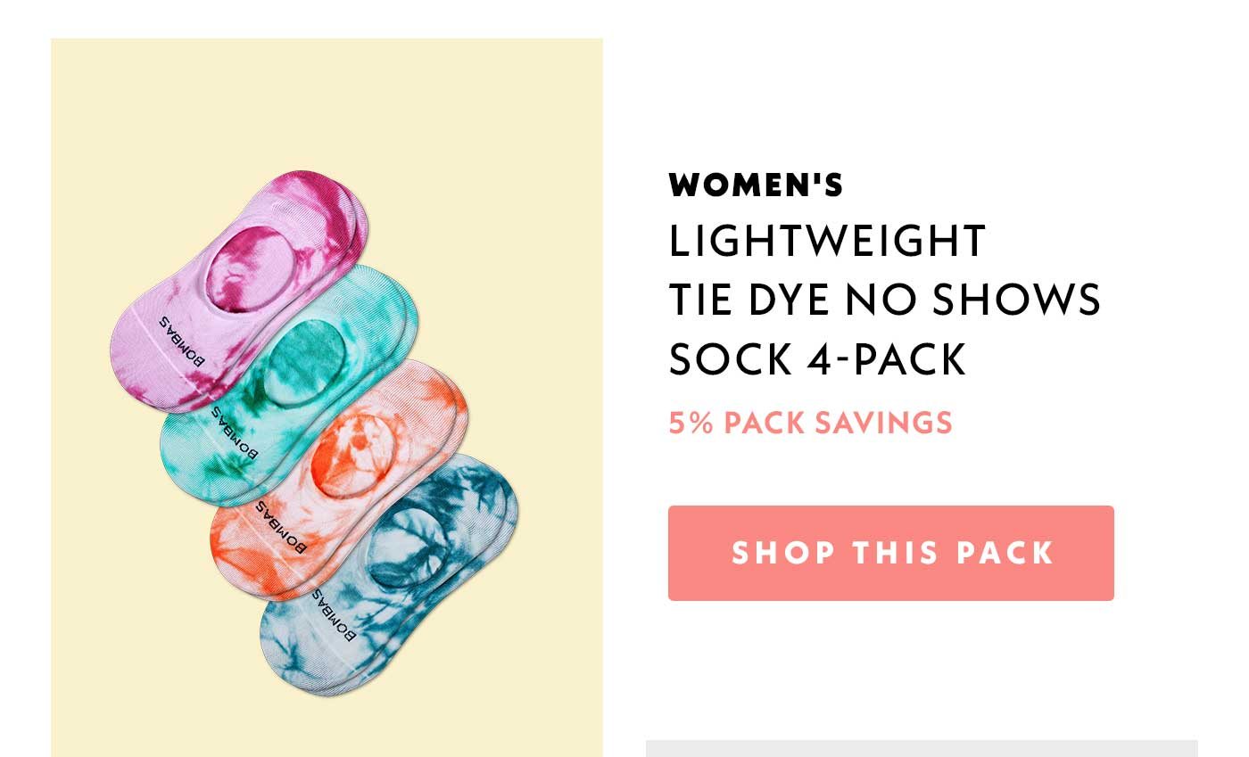 Women's Lightweight Tie Dye No Shows Sock 4 - Pack | 5% Pack Savings | Shop this Pack