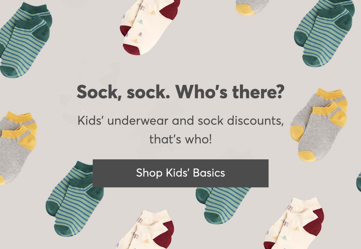 Kids' underwear and socks are on sale, too!