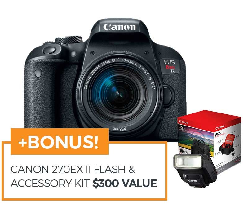 Canon EOS Rebel T7i with 18-55mm IS STM Lens