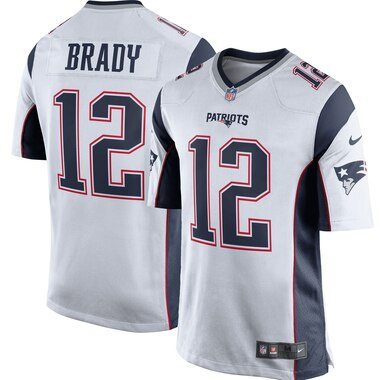 Tom Brady New England Patriots Nike Game Jersey - White/Navy Blue