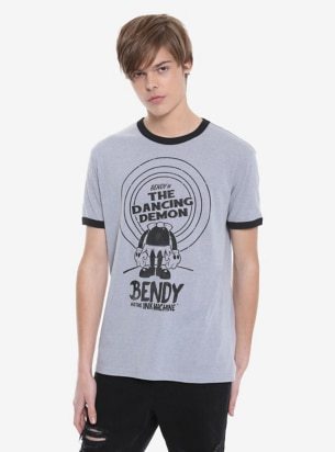 BENDY AND THE INK MACHINE DANCING DEMON RINGER TEE
