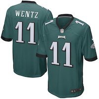 Men's Philadelphia Eagles Carson Wentz Nike Green Game Jersey