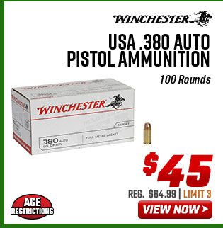 Winchester USA .380 Auto Pistol Ammunition