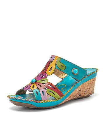 Bohemian Hook Loop Wedge Sandals