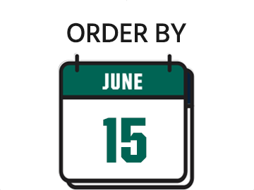 Order by June 15.