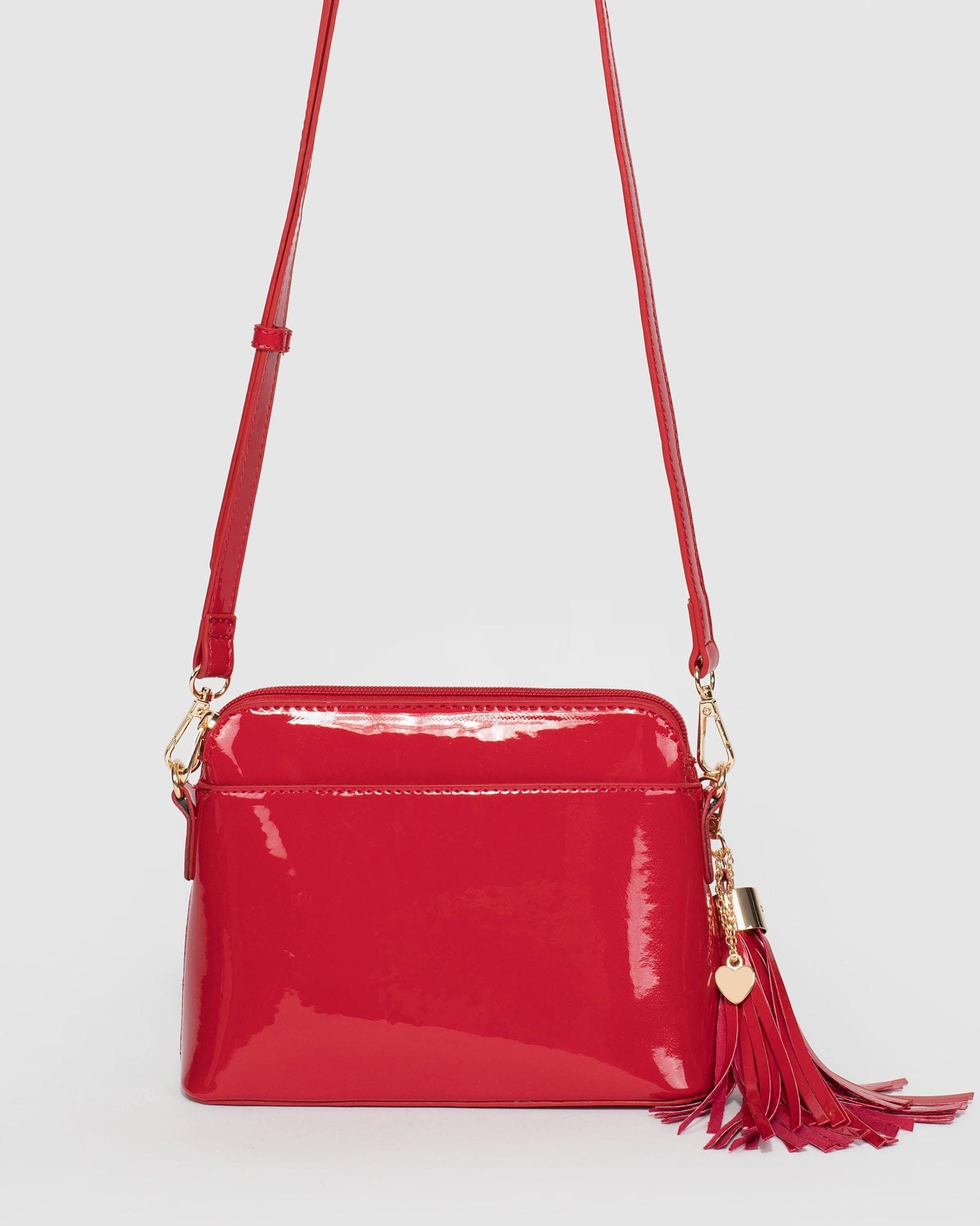 Image of Red Karen Heart Charm Crossbody Bag