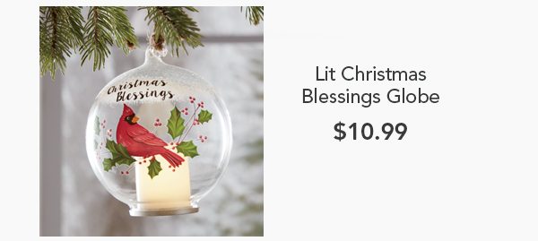 Lit Christmas Blessings Globe