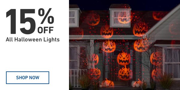 15 percent off All Halloween Lights.