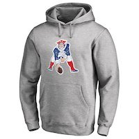 NFL Pro Line New England Patriots Gray Throwback Logo Pullover Hoodie