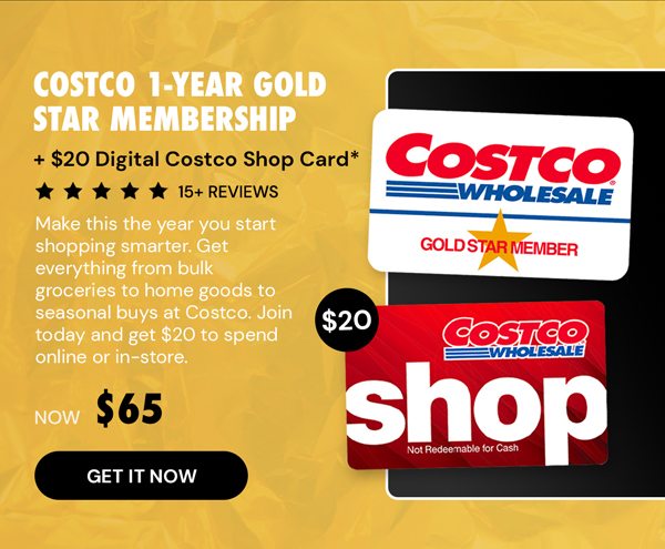 Costco 1-Year Gold Star Membership + $20 Digital Costco Shop Card