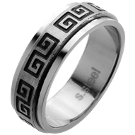 Greek Scroll Pattern Spinner Ring