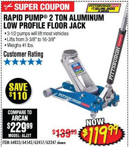 View 2 Ton Low Profile Aluminum Racing Floor Jack with Rapid Pump®