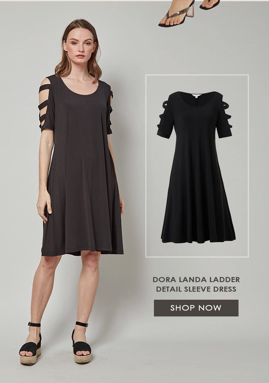 Dora Landa Ladder Detail Sleeve Dress 