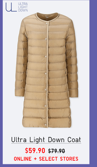 ULTRA LIGHT DOWN COAT $59.90