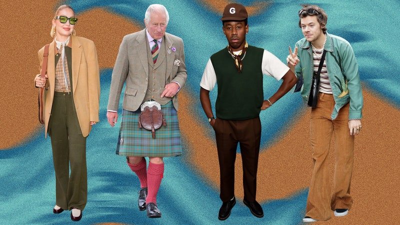 Image may contain: Clothing, Apparel, Charles, Prince of Wales, Tyler, The Creator, Harry Styles, Human, Person, and Plaid