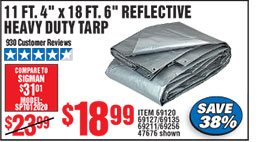 11 ft. 4 in. x 18 ft. 6 in. Silver/Heavy Duty Reflective All Purpose/Weather Resistant Tarp