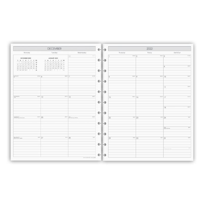 Circa® Monday Start 2022 Weekly and Monthly Agenda Refill, Letter